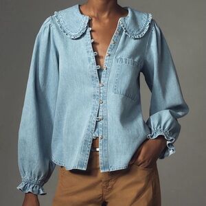 Pilcro Light Blue Keira Denim Top